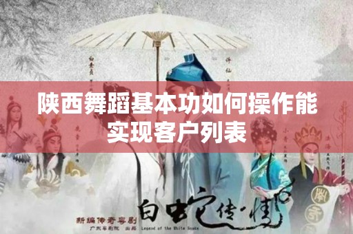 陕西舞蹈基本功如何操作能实现客户列表