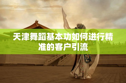 天津舞蹈基本功如何进行精准的客户引流