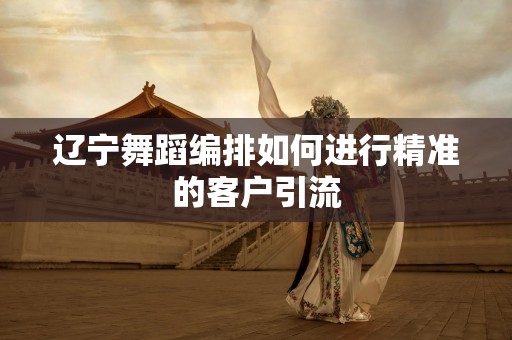 辽宁舞蹈编排如何进行精准的客户引流