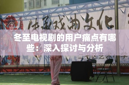 冬至电视剧的用户痛点有哪些：深入探讨与分析